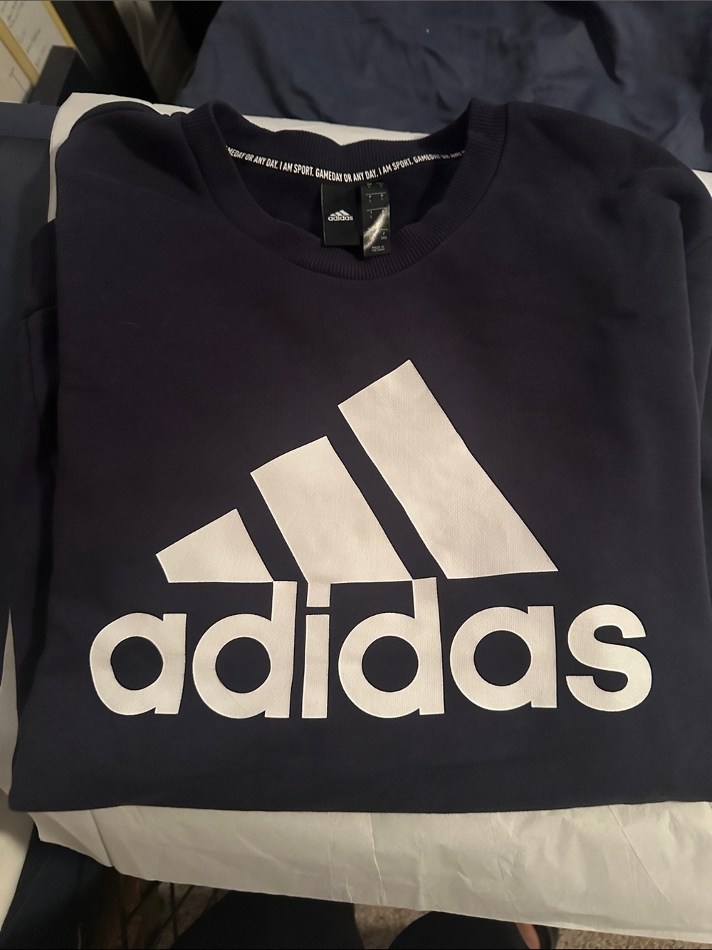 adidas Navy Blue Sweatshirt with White Logo